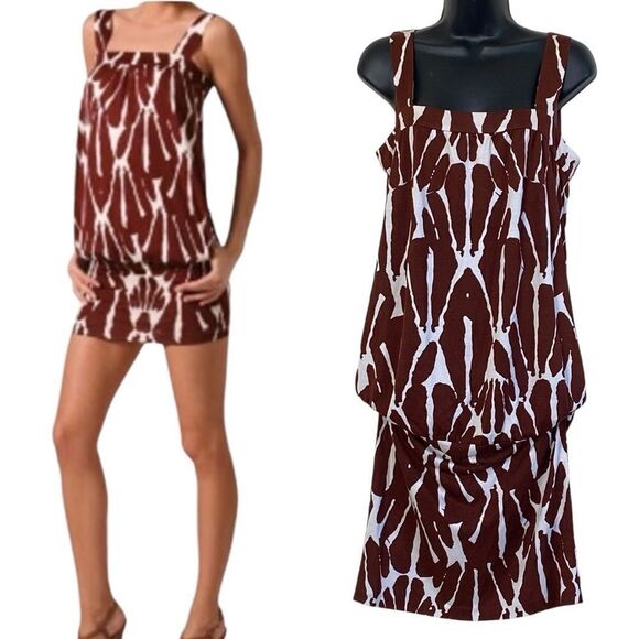 DVF Diane Von Furstenberg Matilda Drop Waist 100% Silk Mini Dress Sz 12 - Picture 1 of 12